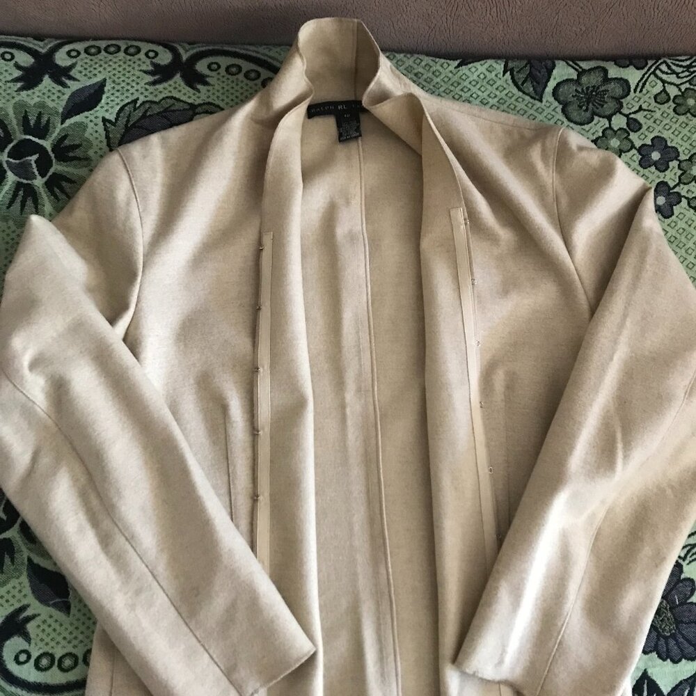 Ralph RL Lauren Black Label Tailored wool with mini hook and eye closure jacket